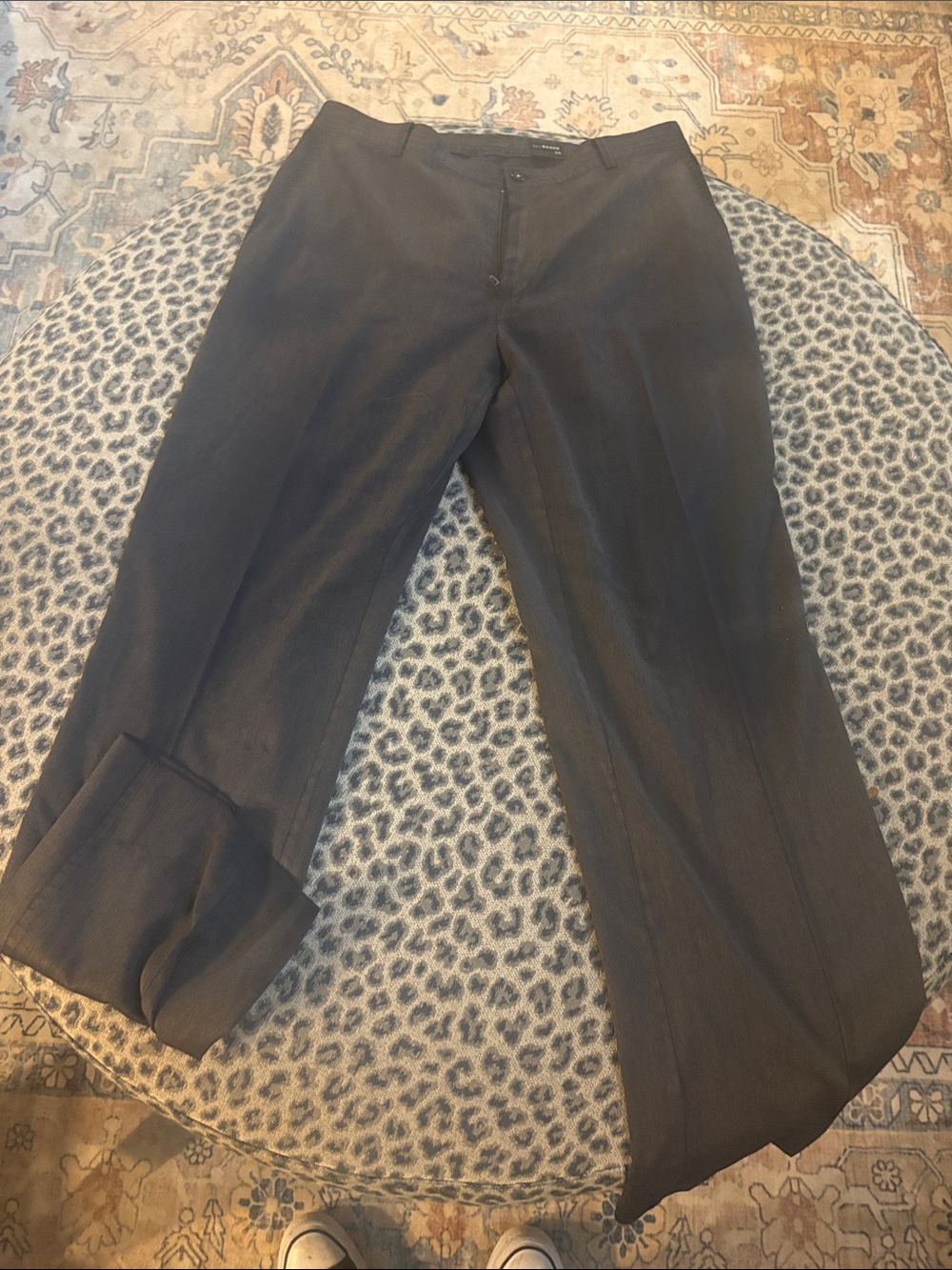 Men's Tailored Black Dress Pants - Clean Front Trousers